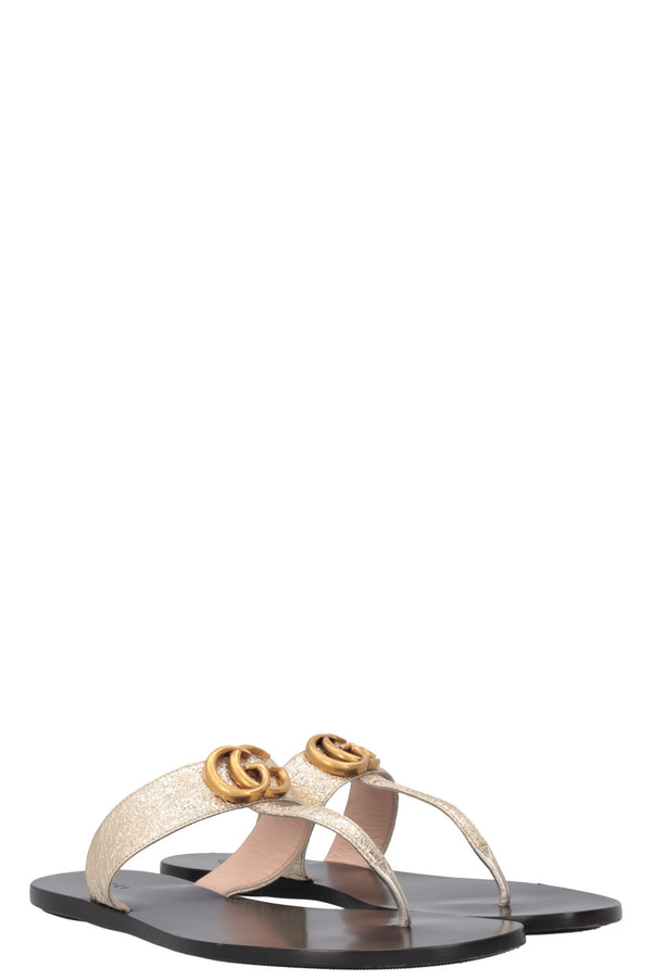 GUCCI Marmont Flats Gold
