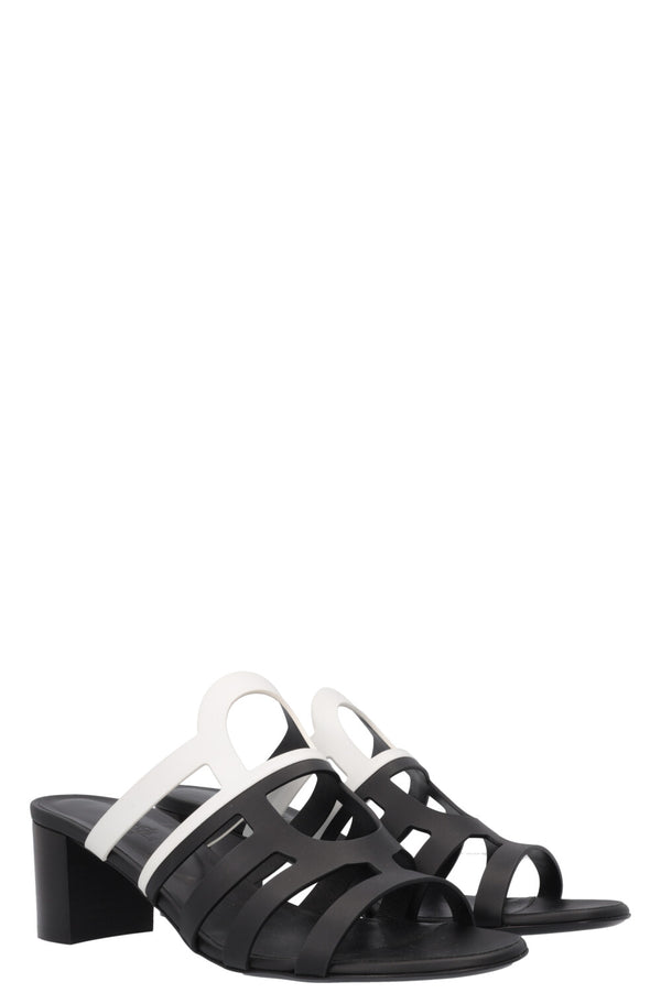 HERMÈS Celena Heels Black White