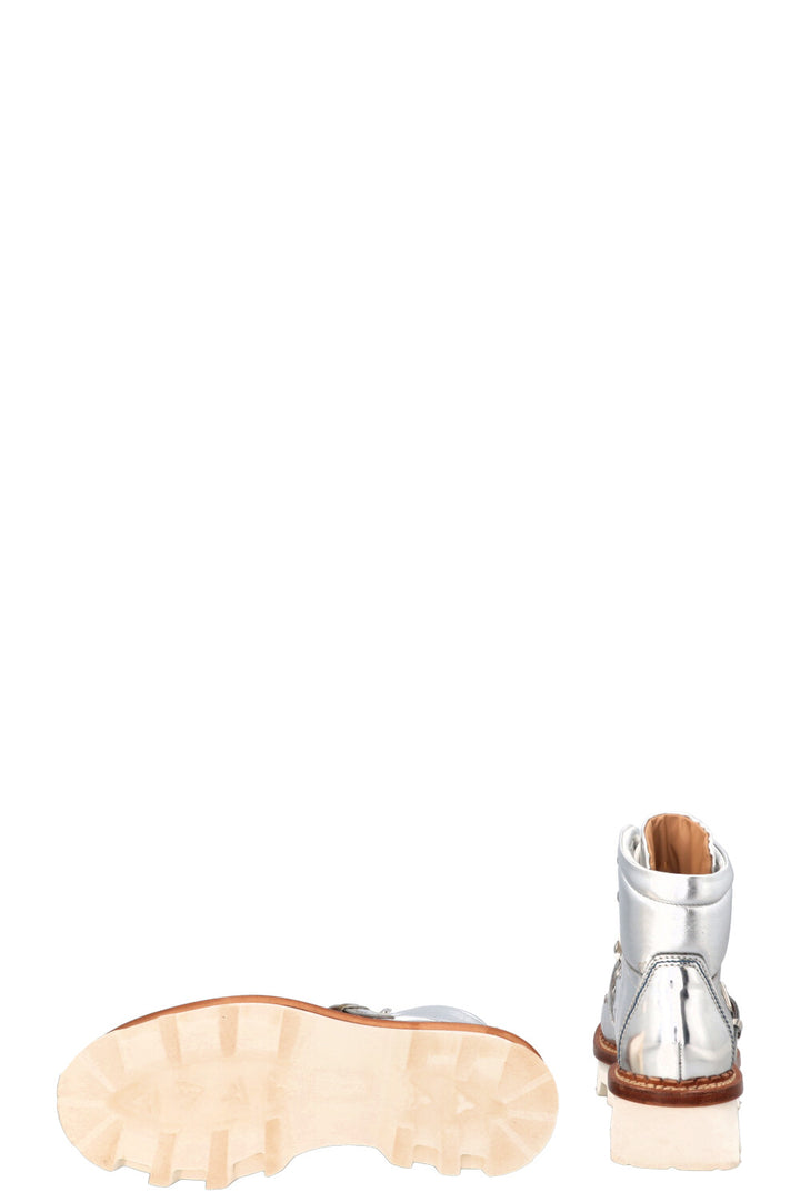 MONCLER Chunky Boots Leather Silver