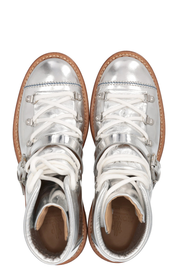 MONCLER Chunky Boots Leather Silver