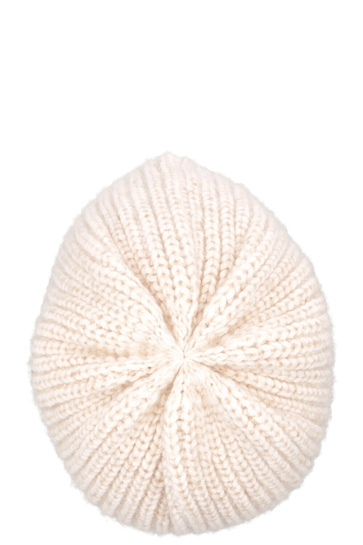 BRUNELLO CUCINELLI Sequin Knit Beanie White