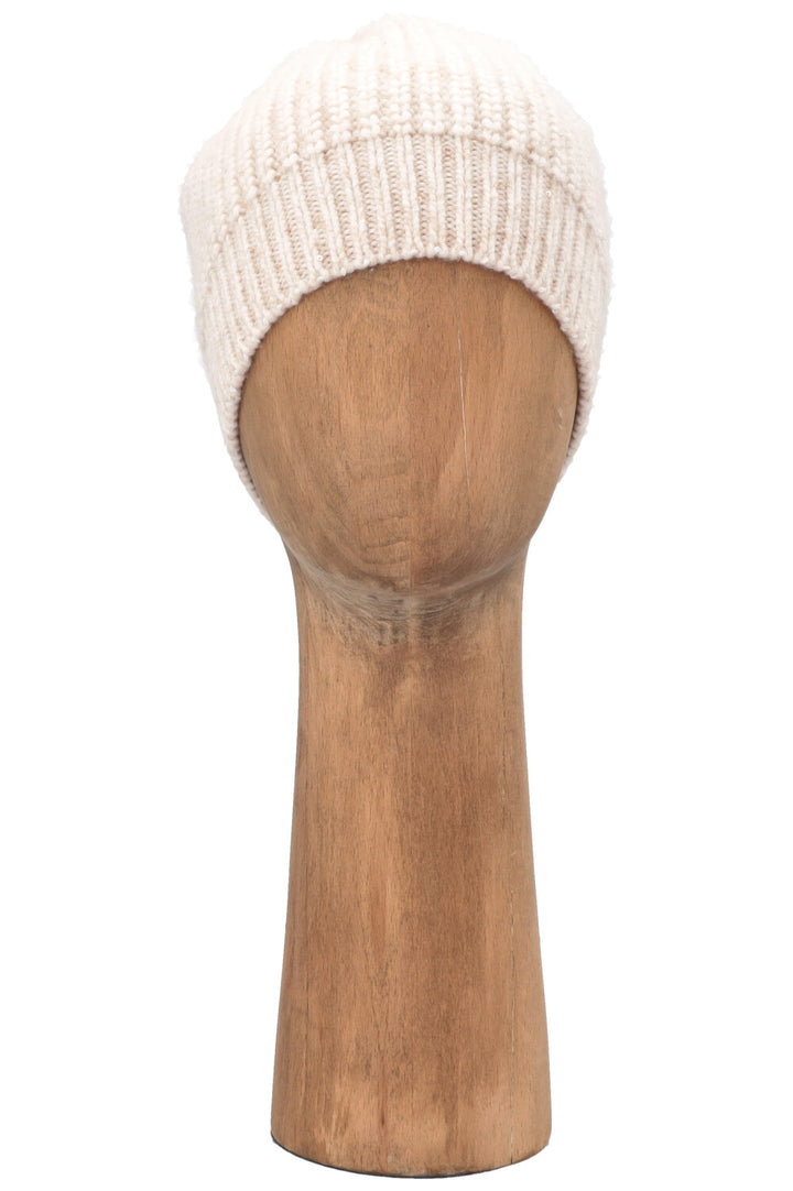 BRUNELLO CUCINELLI Sequin Knit Beanie White