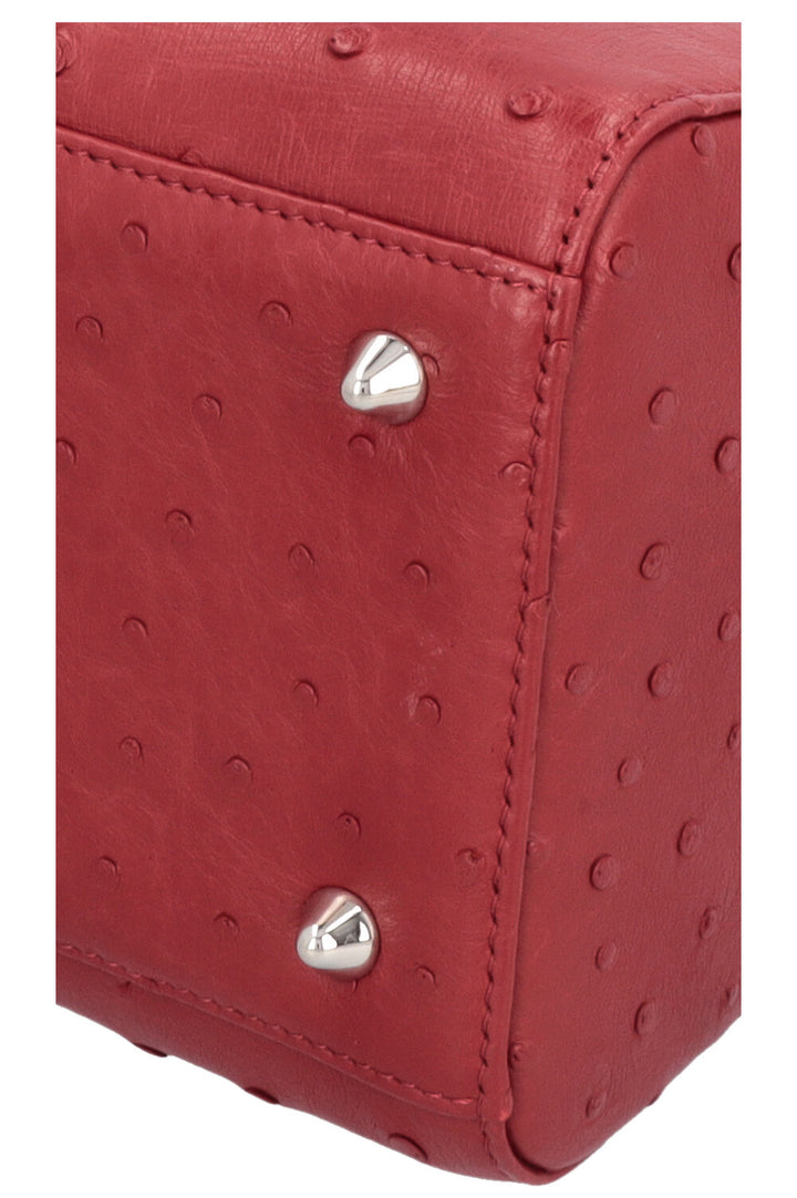 CHRISTIAN DIOR Medium Lady Dior Ostrich Red