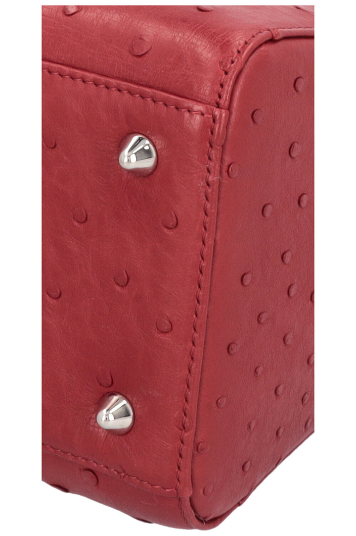 CHRISTIAN DIOR Medium Lady Dior Ostrich Red