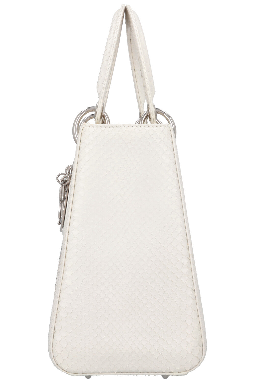 CHRISTIAN DIOR Medium Lady Dior Python White