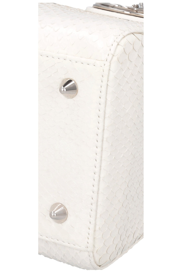 CHRISTIAN DIOR Medium Lady Dior Python White