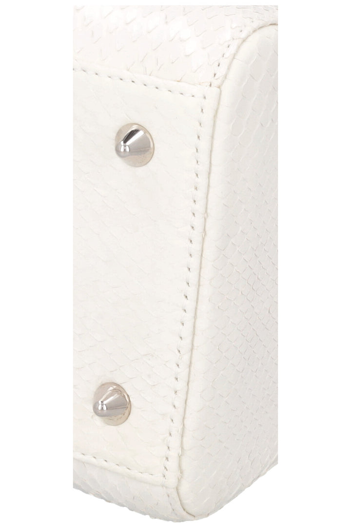 CHRISTIAN DIOR Medium Lady Dior Python White