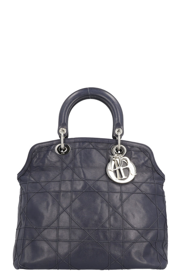 CHRISTIAN DIOR Granville Cannage Tote Bag Navy