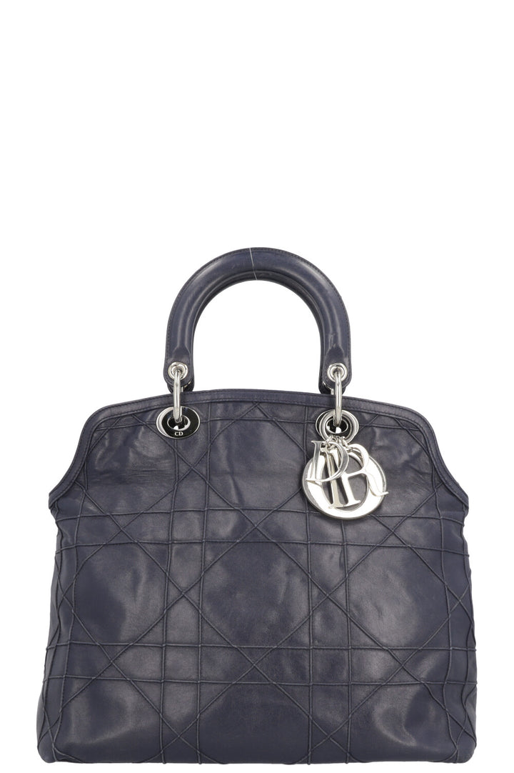 CHRISTIAN DIOR Granville Cannage Tote Bag Navy