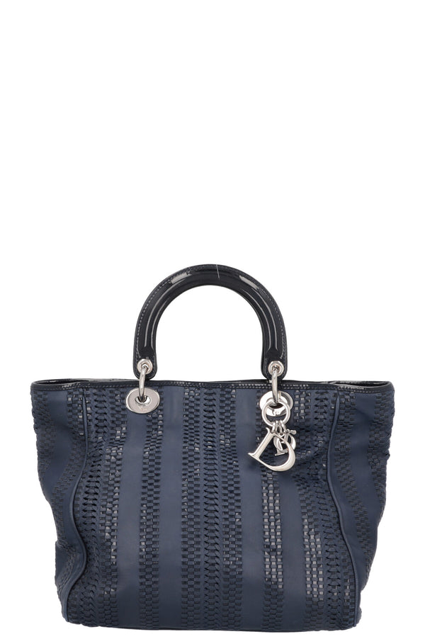 CHRISTIAN DIOR Woven Soft Lady Dior Blue