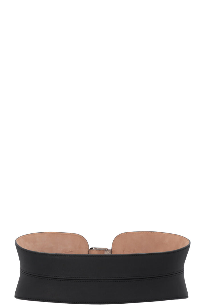 CHRISTIAN DIOR Waist Belt Leather Python Black
