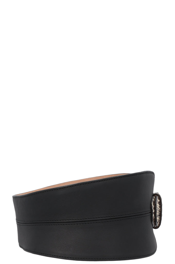 CHRISTIAN DIOR Waist Belt Leather Python Black