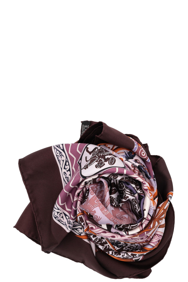 HERMÈS Jardin des Coptes Carré Silk Purple
