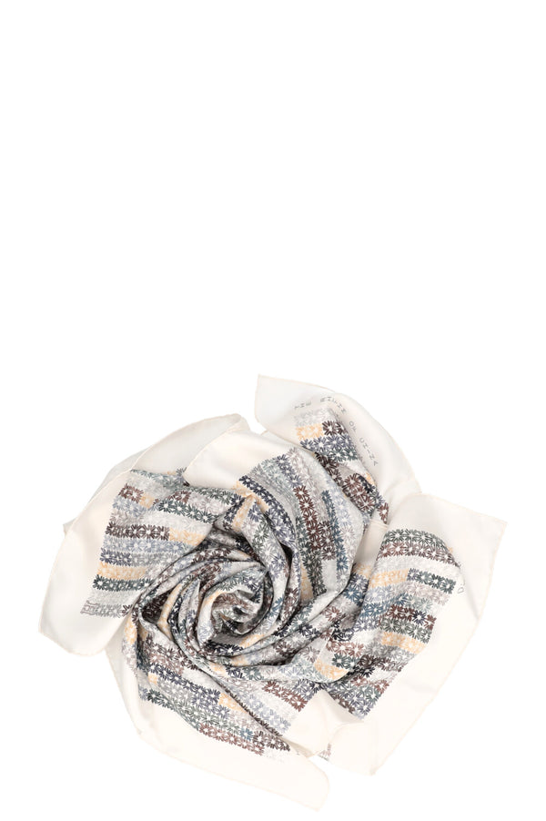 HERMÈS The Rhythm of China Carré Silk White