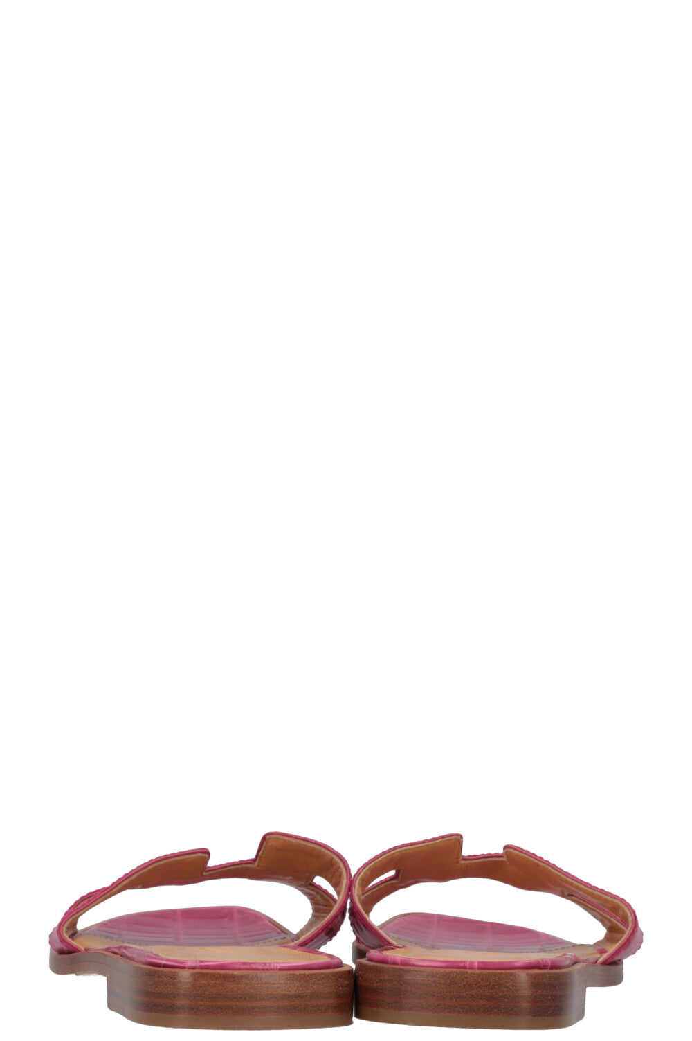HERMÈS Oran Flats Alligator Pink