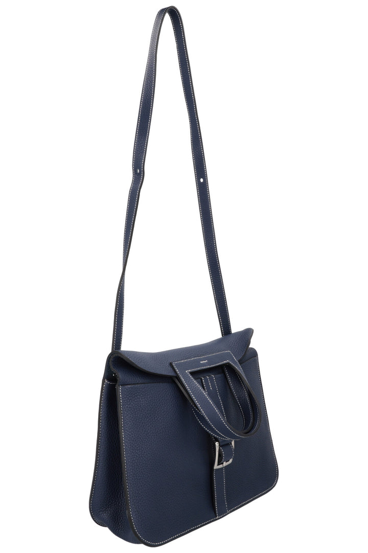 HERMÈS Halzan 31 Bag Clemence Bleu Marine