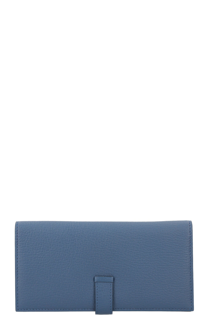 HERMÈS Bearn Wallet Chevre Blue