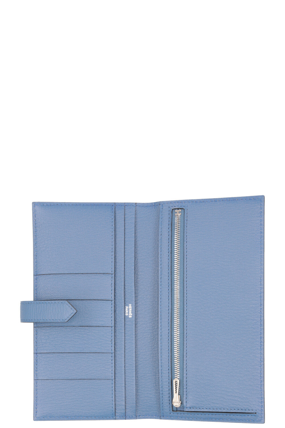 HERMÈS Bearn Wallet Chevre Blue
