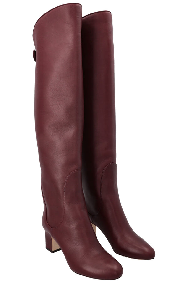 Bottes JIMMY CHOO Minerva 65 en cuir bordeaux