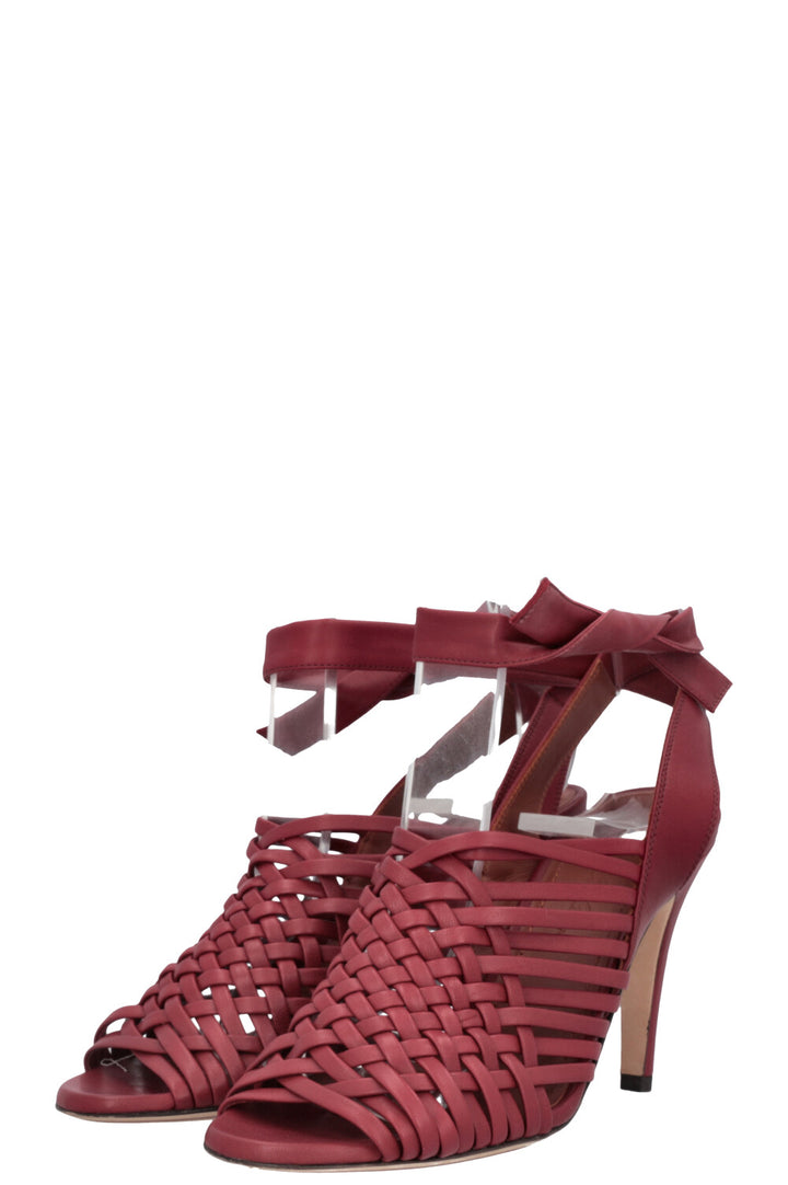 LORO PIANA Woven Heels Bordeaux