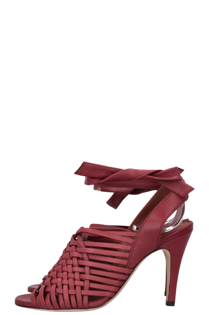 LORO PIANA Woven Heels Bordeaux
