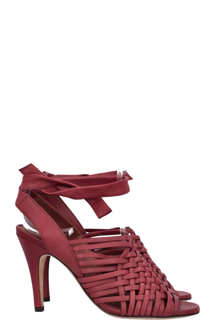 LORO PIANA Woven Heels Bordeaux