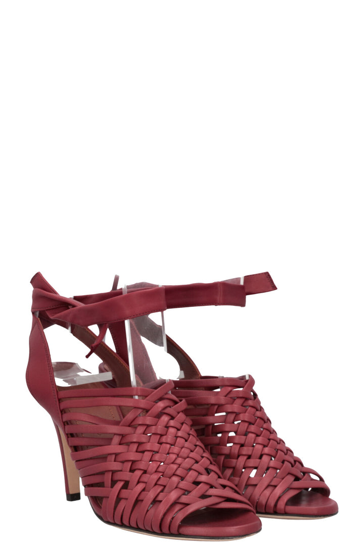 LORO PIANA Woven Heels Bordeaux