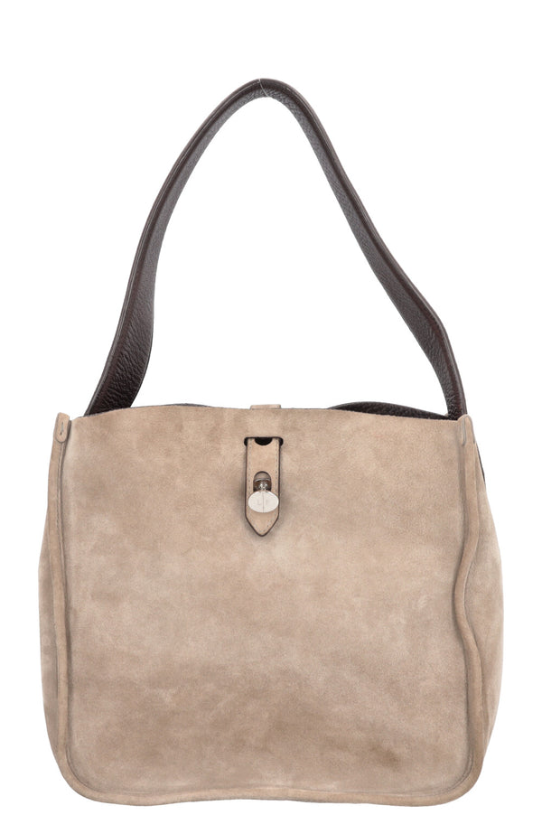 LORO PIANA Bucket Bag Suede Grey