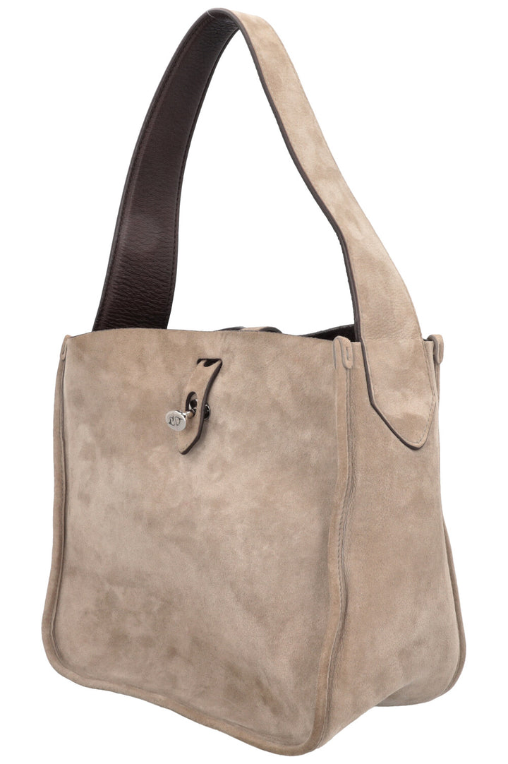 LORO PIANA Bucket Bag Suede Grey