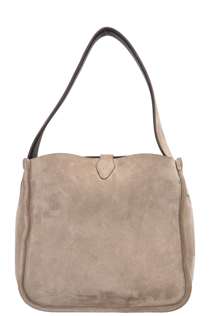LORO PIANA Bucket Bag Suede Grey