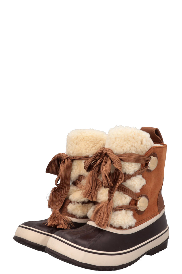 CHLOÉ x Sorel Shearling Boots Brown
