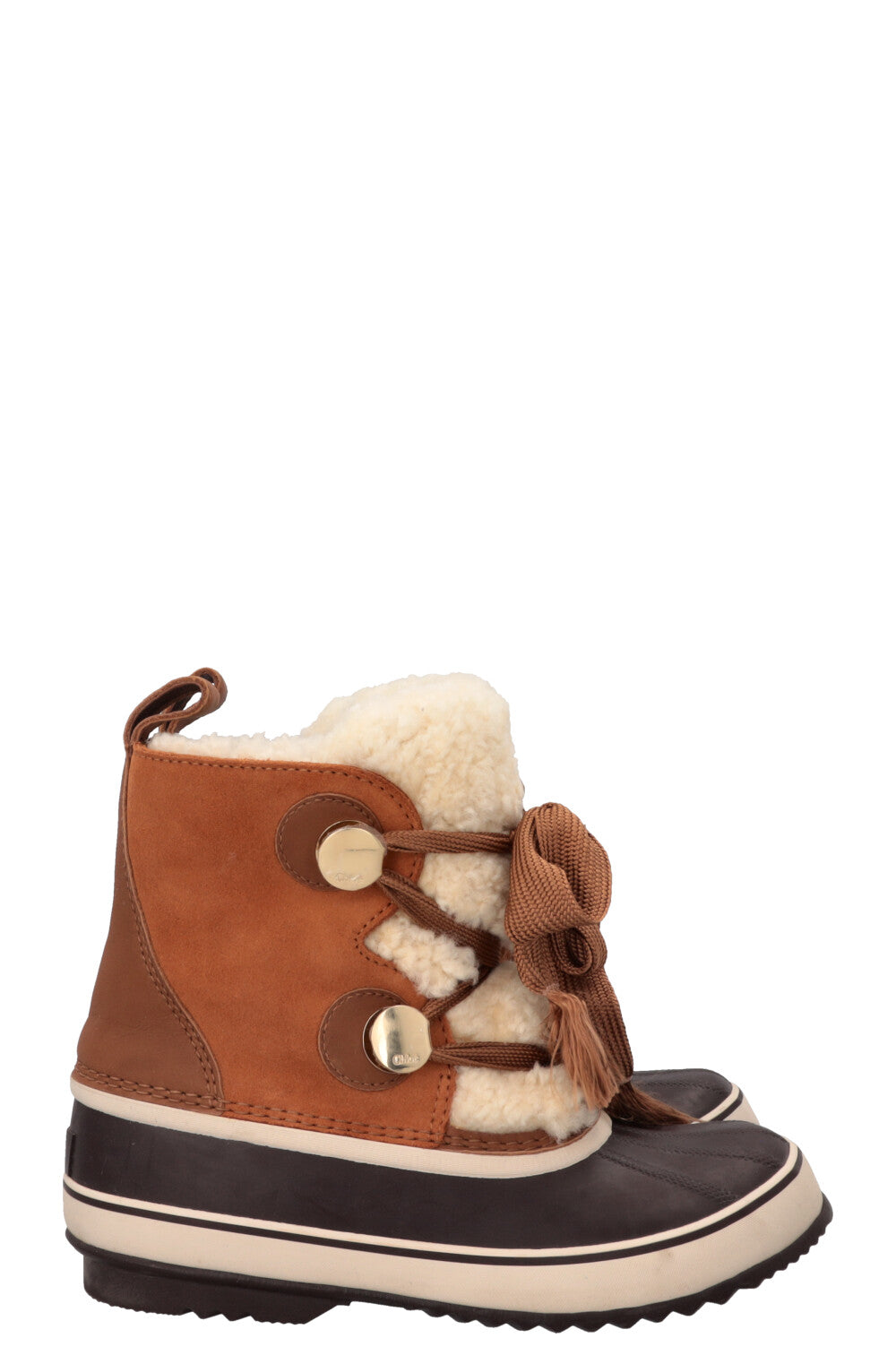 CHLOÉ x Sorel Shearling Boots Brown