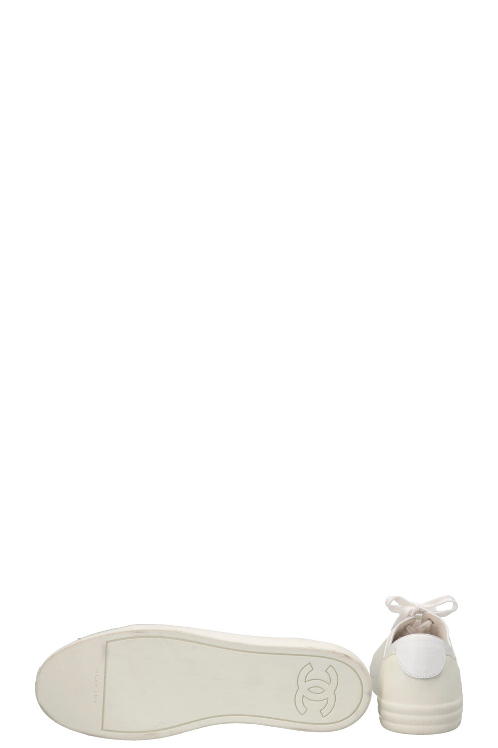 CHANEL CC Low Top Sneaker PVC White