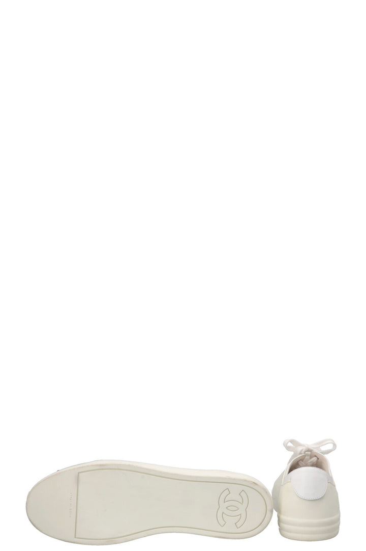 CHANEL CC Low Top Sneaker PVC White
