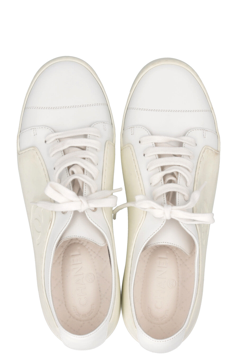 CHANEL CC Low Top Sneaker PVC White