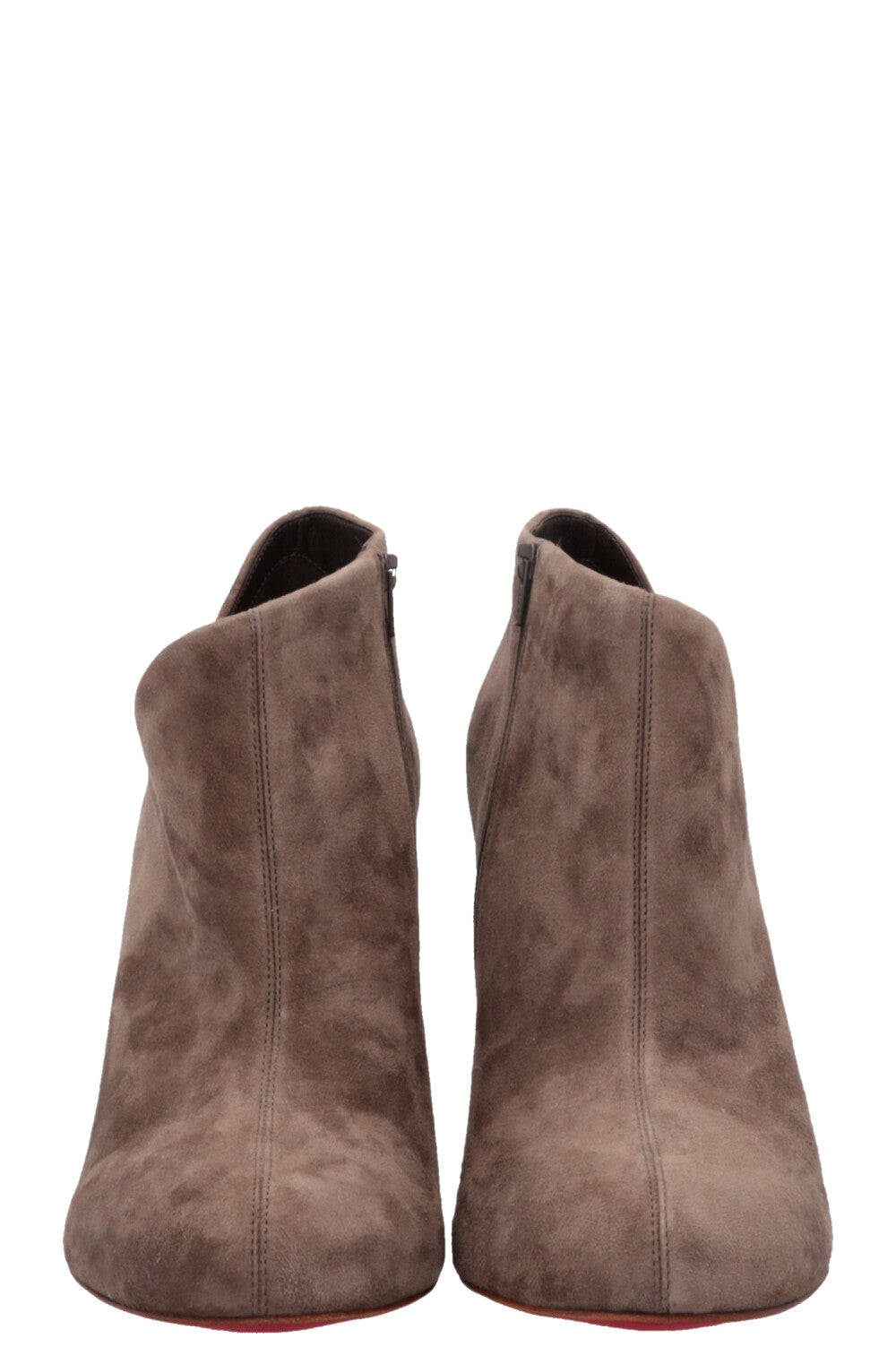 CHRISTIAN LOUBOUTIN Cut Out Ankle Boots Heels Suede Grey