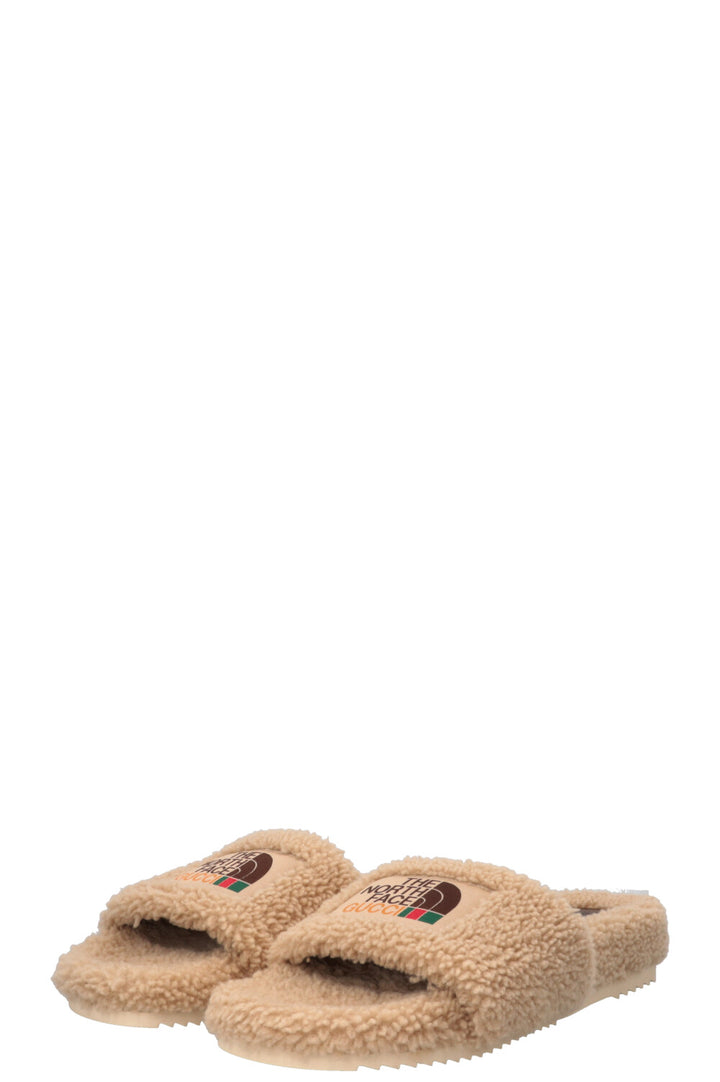 GUCCI x The North Face Shearling Flats Beige