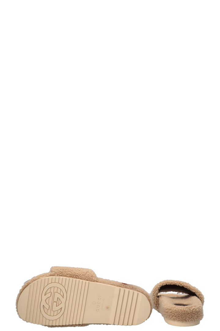 GUCCI x The North Face Shearling Flats Beige