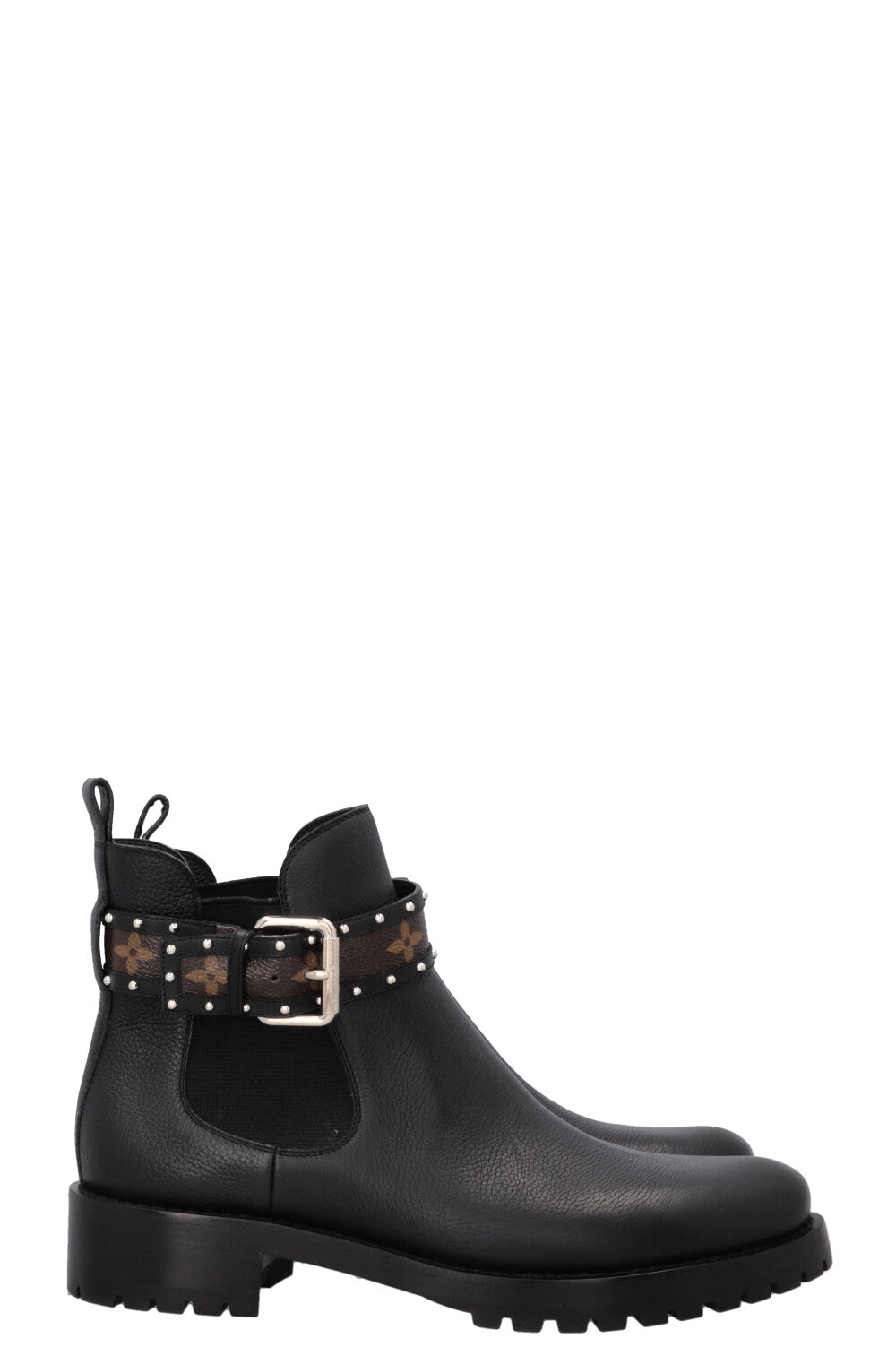 LOUIS VUITTON MNG Buckled Ankle Boots Black
