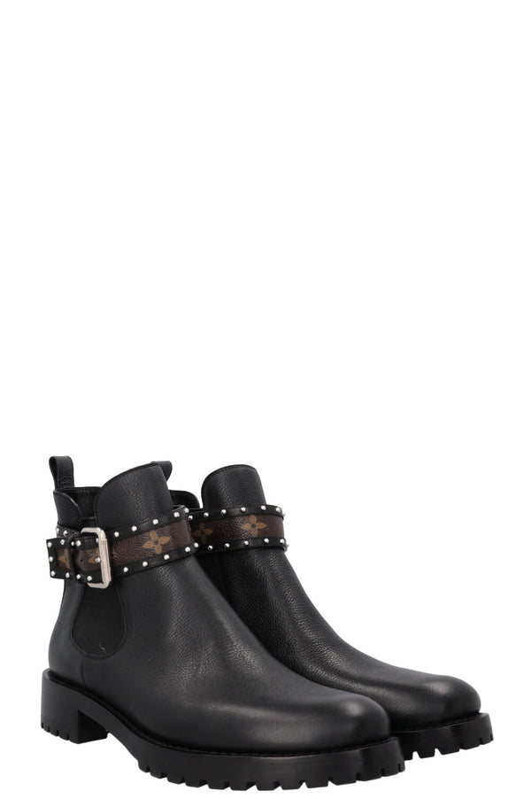 Bottines à boucles LOUIS VUITTON MNG noires