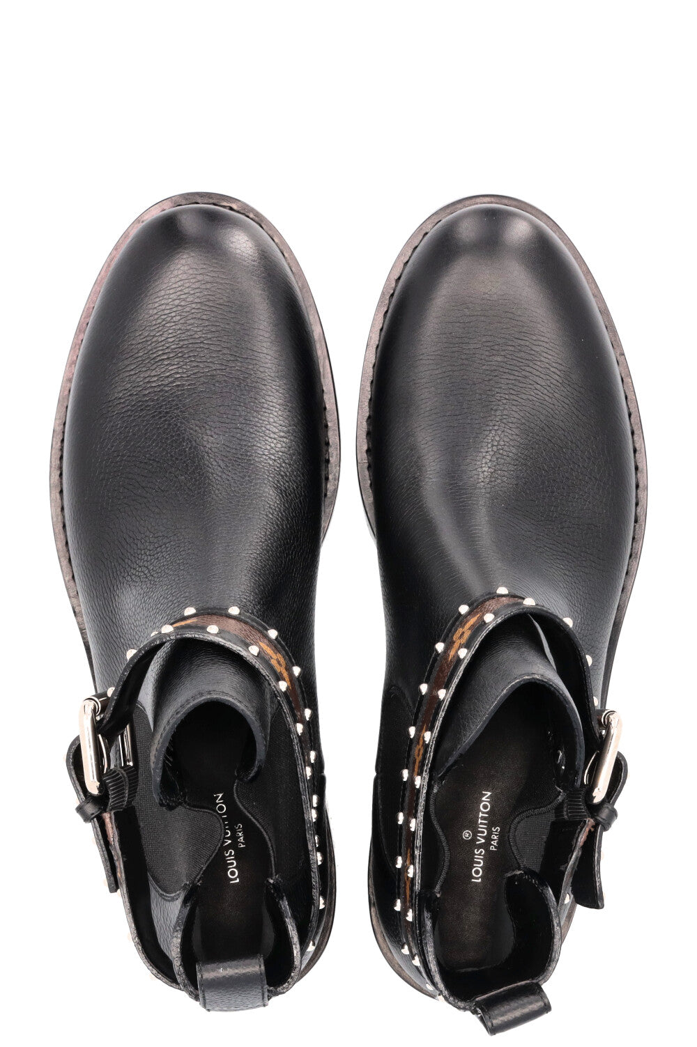 LOUIS VUITTON MNG Buckled Ankle Boots Black