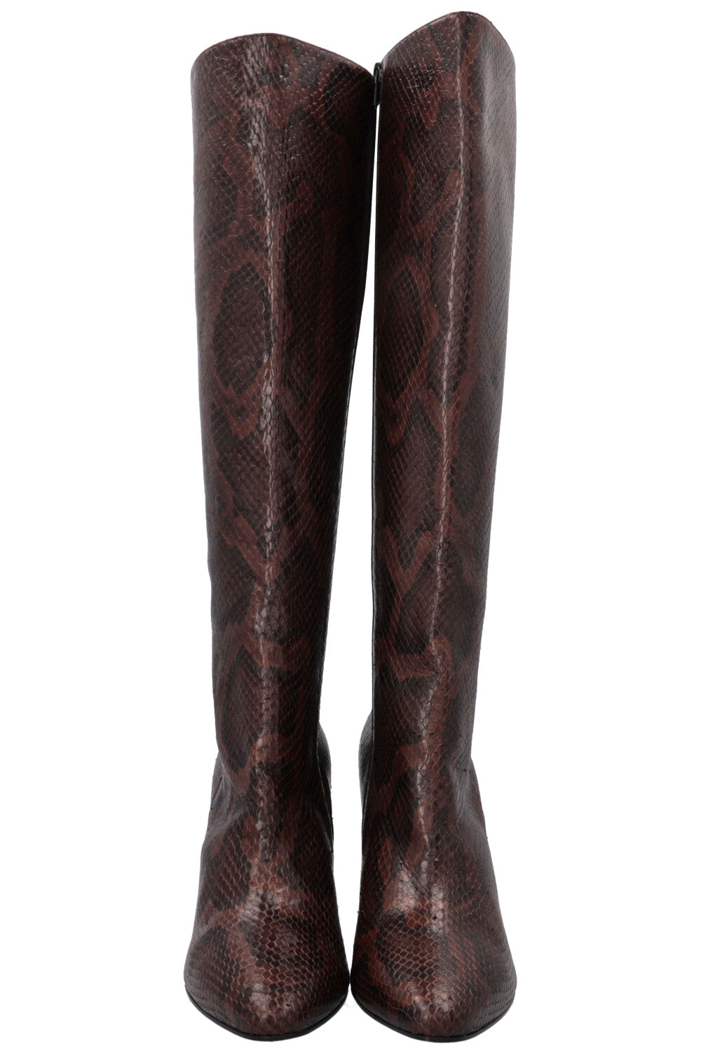 SAINT LAURENT Python Knee High Boots