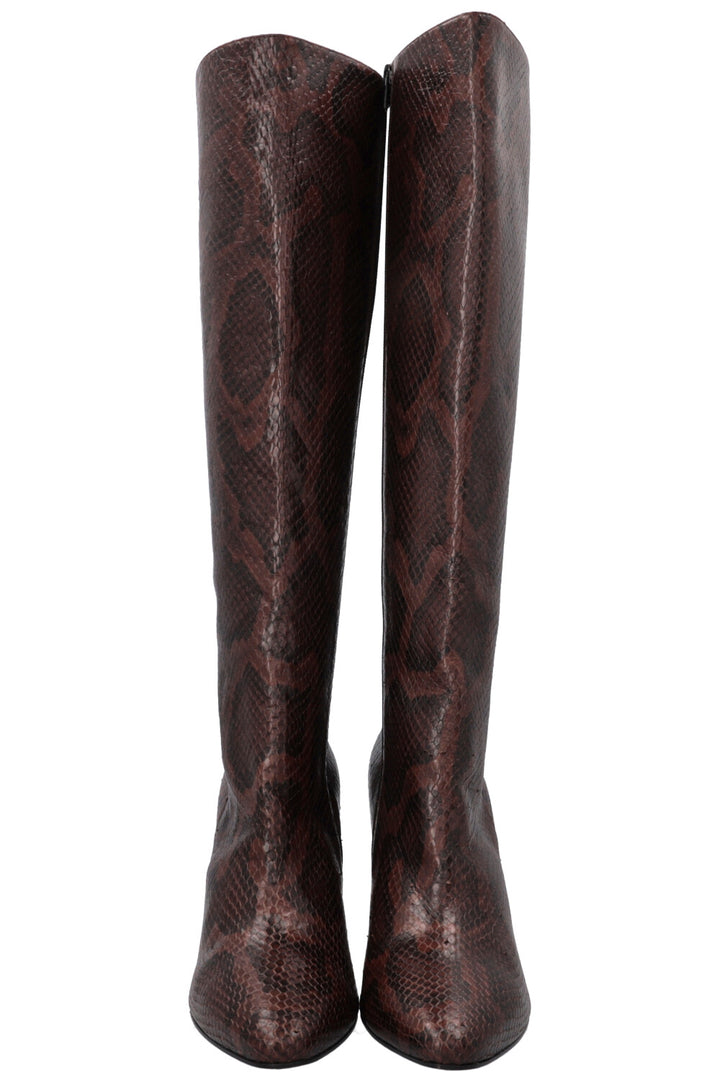SAINT LAURENT Python Knee High Boots