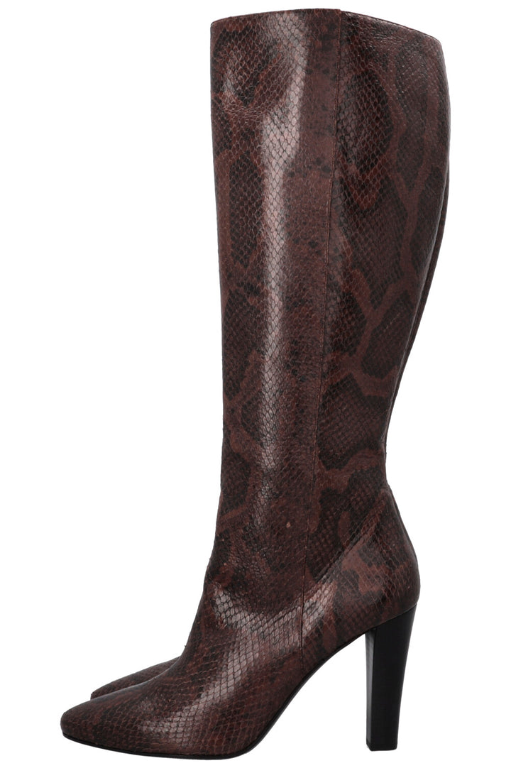 SAINT LAURENT Python Knee High Boots