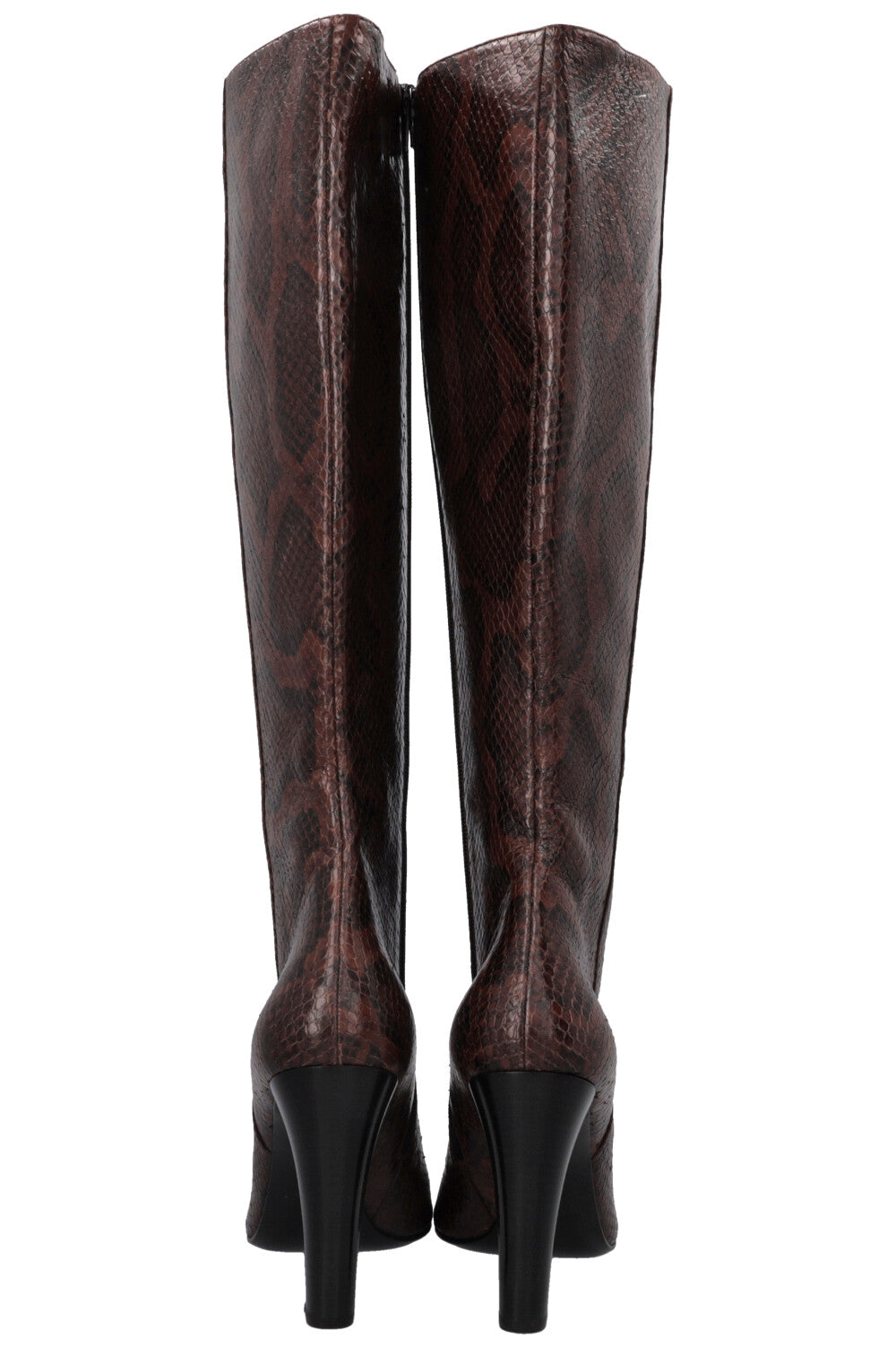 SAINT LAURENT Python Knee High Boots