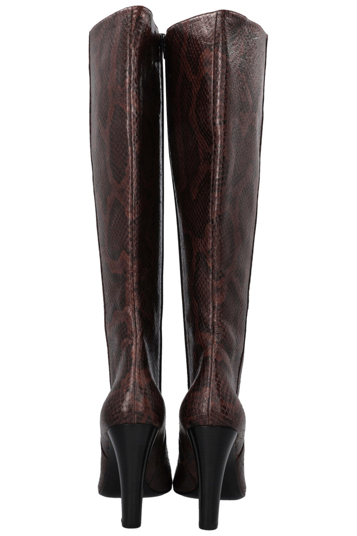 SAINT LAURENT Python Knee High Boots