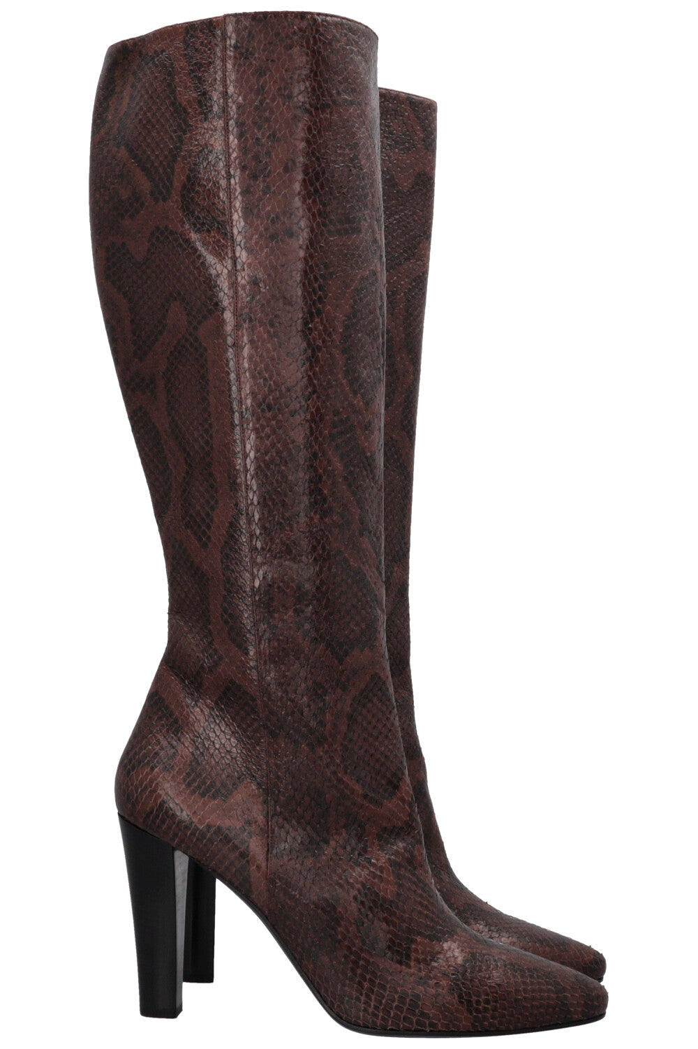 SAINT LAURENT Python Knee High Boots