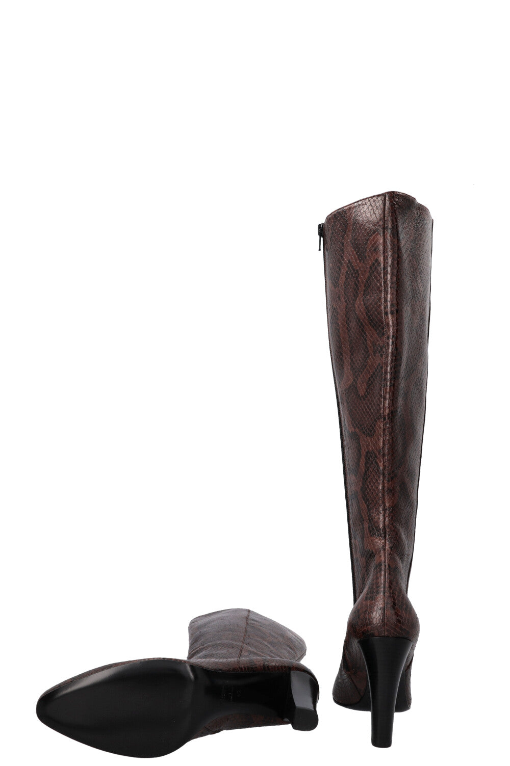 SAINT LAURENT Python Knee High Boots