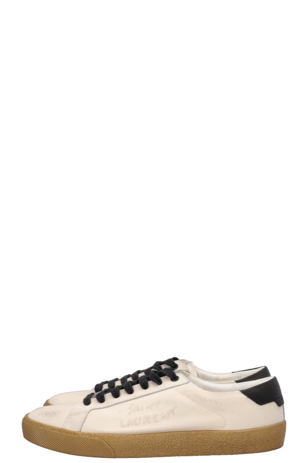 SAINT LAURENT Distressed Court Sneaker Ivory