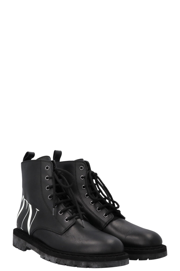 VALENTINO VLTN Logo Ankle Boots Black